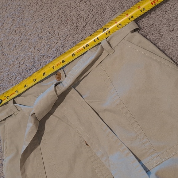Banana Republic Khaki A-Line Button Down Belted Flounce Skirt - Picture 6 of 8